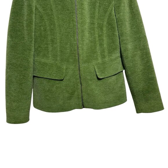 LL Bean Women’s Small Wool Blend Sage Green Hooded Zip Coat Jacket Lined Retro - Picture 7 of 11